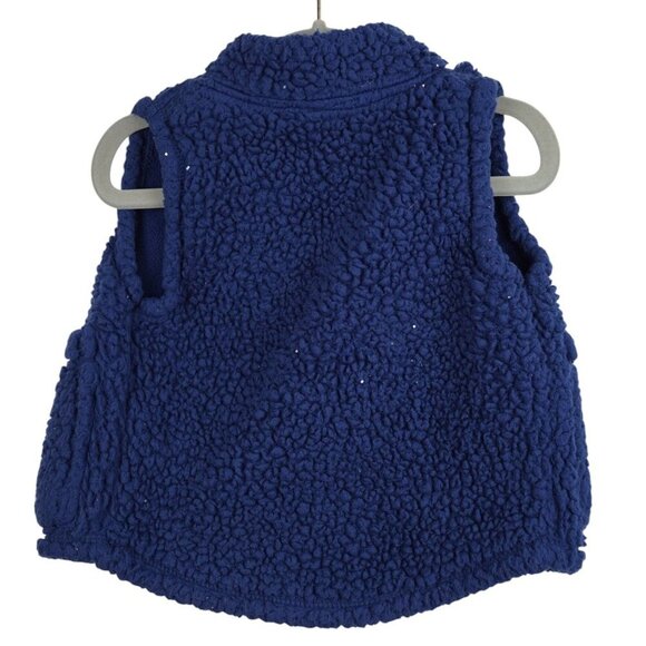 Carters‎ Sparkling Sherpa Vest 18m Navy Blue Fleece Sleeveless With Pockets - Picture 5 of 5